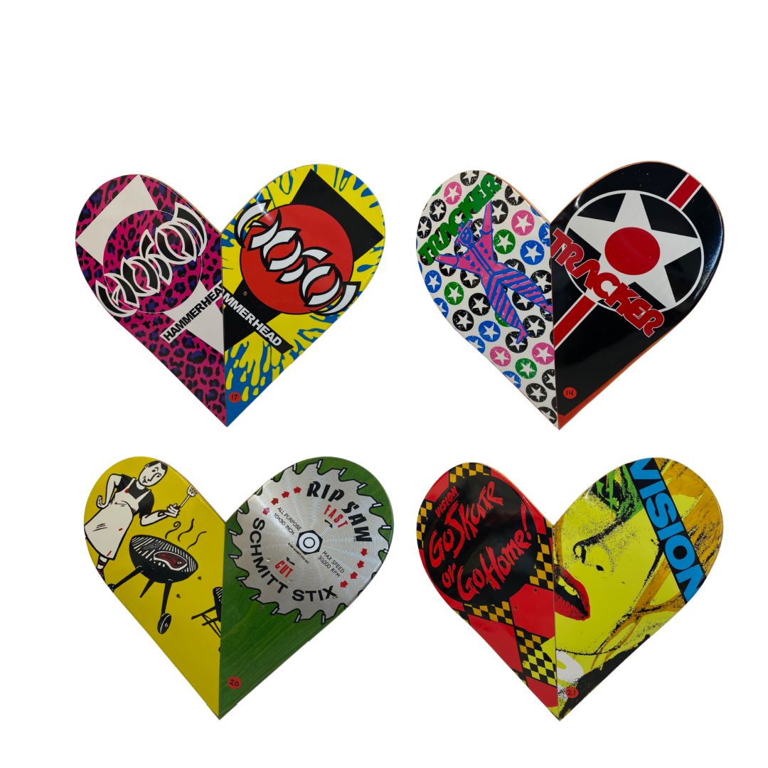 Heart Recycled Skateboard Wall Art-Mix