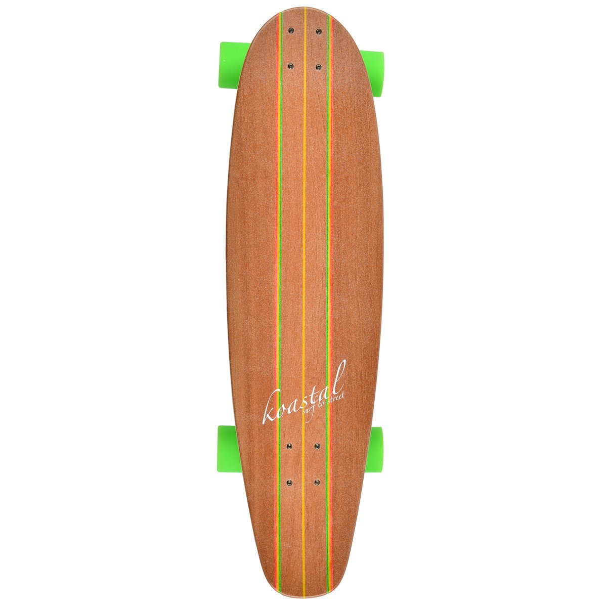 Longboard Skateboard 36" Rasta Palm - Pour Débutants Adultes/Ados - Couleurs Rouge/Jaune/Noir